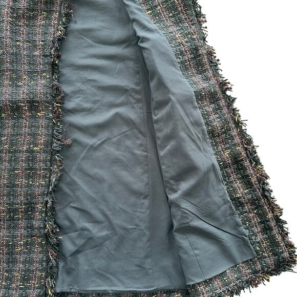 Chico's Elongated Tweed Shimmer Vest Size 1 Navy Pink Spring Summer - Picture 5 of 9